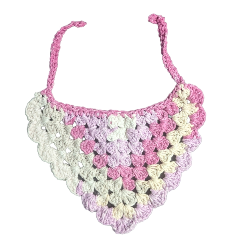 Crochet Baby Bib Handmade Handcrafted Boho Casual Cottagecore Coquette Gifts